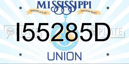 I55285D Mississippi License Plate