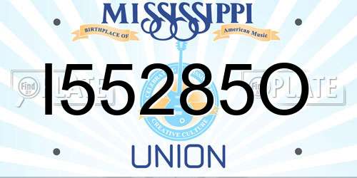 I55285O Mississippi License Plate