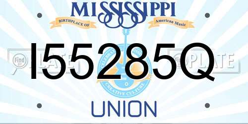 I55285Q Mississippi License Plate