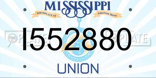 I552880 Mississippi License Plate