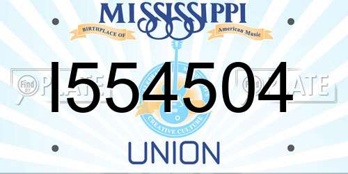 I554504 Mississippi License Plate