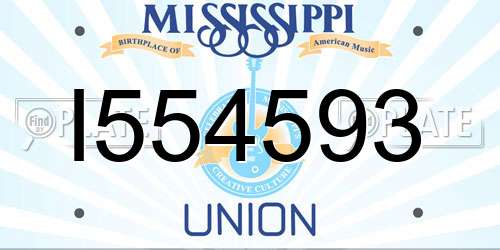 I554593 Mississippi License Plate