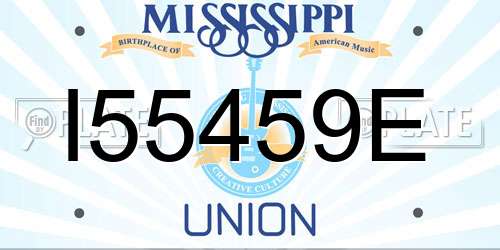 I55459E Mississippi License Plate