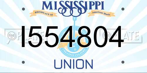 I554804 Mississippi License Plate