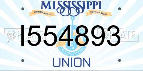 I554893 Mississippi License Plate