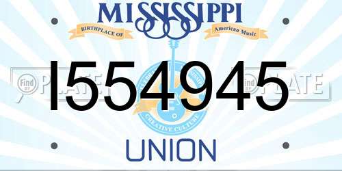 I554945 Mississippi License Plate