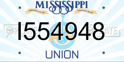 I554948 Mississippi License Plate
