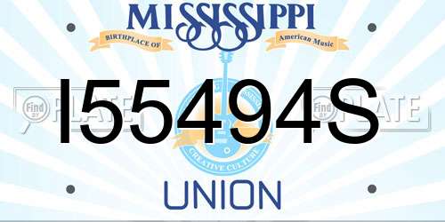 I55494S Mississippi License Plate