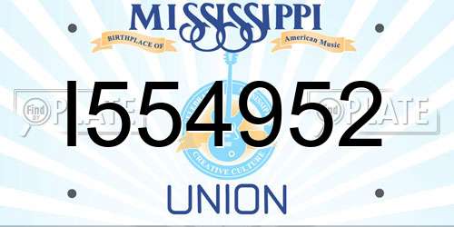 I554952 Mississippi License Plate