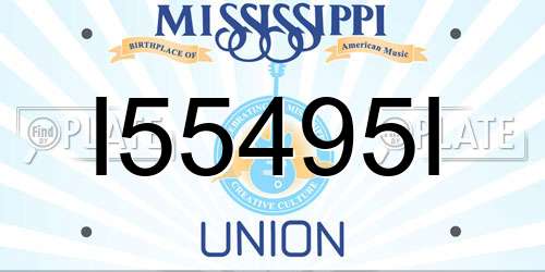 I55495I Mississippi License Plate