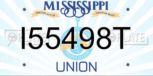 I55498T Mississippi License Plate
