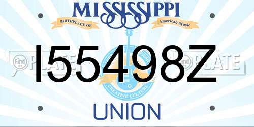 I55498Z Mississippi License Plate