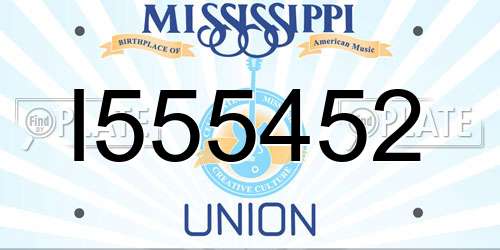 I555452 Mississippi License Plate
