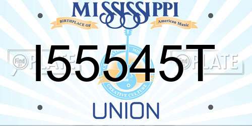 I55545T Mississippi License Plate