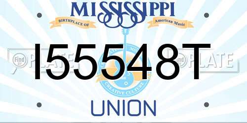 I55548T Mississippi License Plate