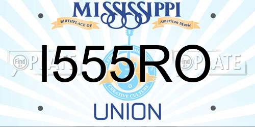 I555RO Mississippi License Plate