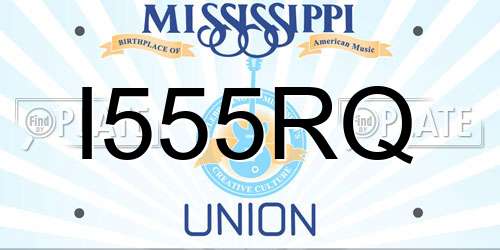 I555RQ Mississippi License Plate