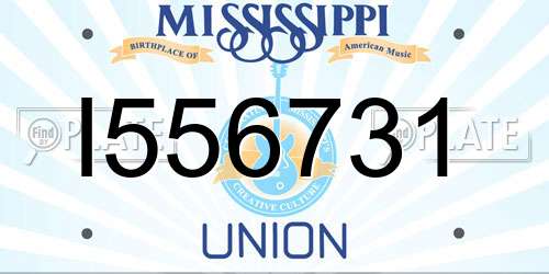 I556731 Mississippi License Plate