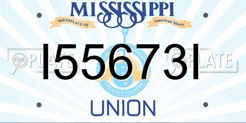 I55673I Mississippi License Plate