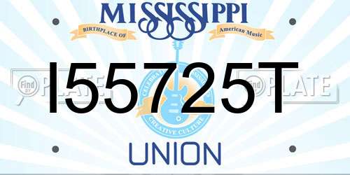 I55725T Mississippi License Plate