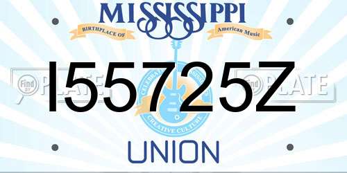 I55725Z Mississippi License Plate