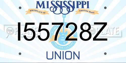 I55728Z Mississippi License Plate