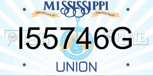 I55746G Mississippi License Plate