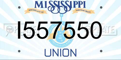 I557550 Mississippi License Plate