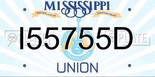I55755D Mississippi License Plate
