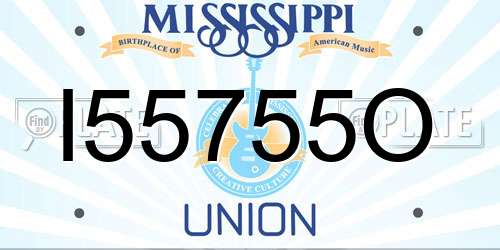 I55755O Mississippi License Plate