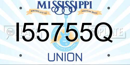 I55755Q Mississippi License Plate