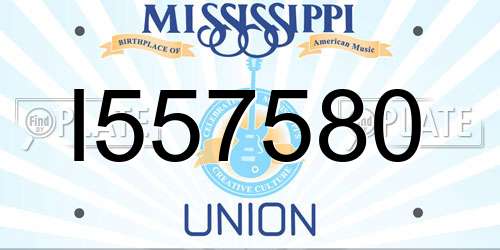 I557580 Mississippi License Plate