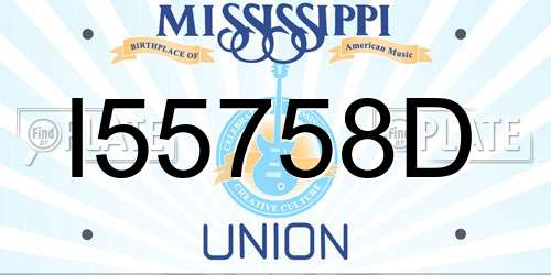 I55758D Mississippi License Plate