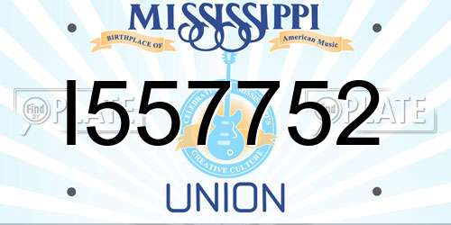 I557752 Mississippi License Plate