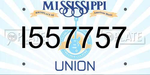 I557757 Mississippi License Plate