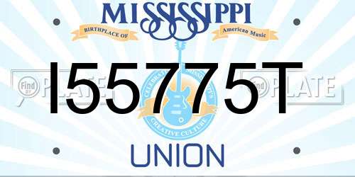 I55775T Mississippi License Plate