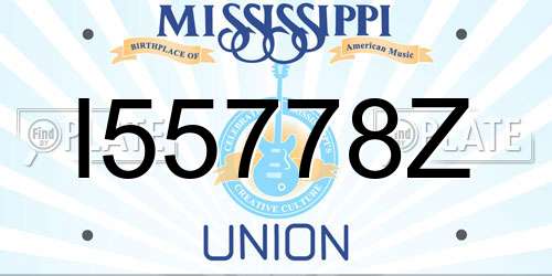 I55778Z Mississippi License Plate
