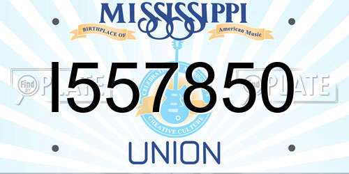 I557850 Mississippi License Plate