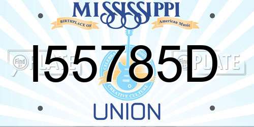 I55785D Mississippi License Plate