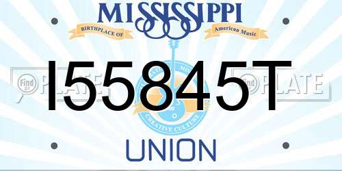 I55845T Mississippi License Plate