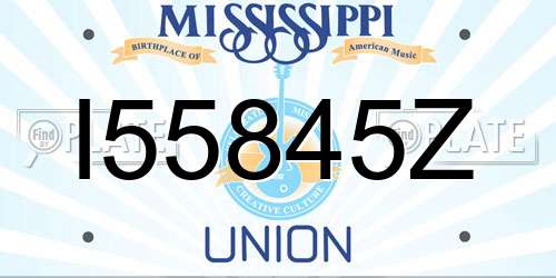 I55845Z Mississippi License Plate