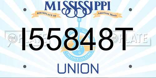 I55848T Mississippi License Plate