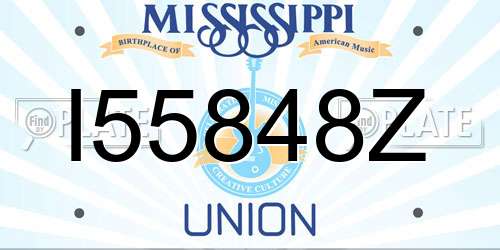 I55848Z Mississippi License Plate
