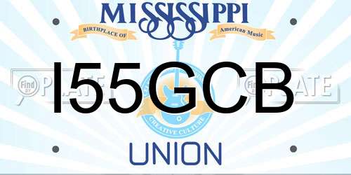 I55GCB Mississippi License Plate