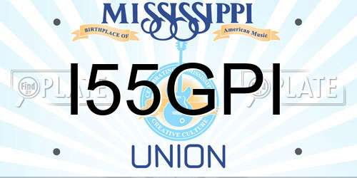 I55GPI Mississippi License Plate