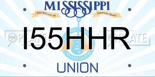 I55HHR Mississippi License Plate