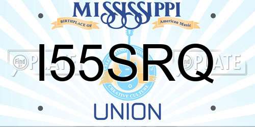 I55SRQ Mississippi License Plate