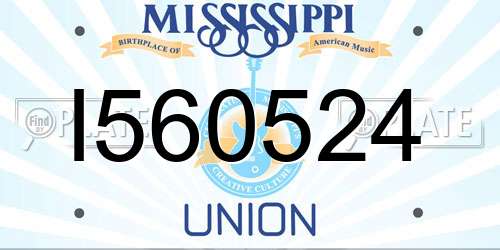 I560524 Mississippi License Plate