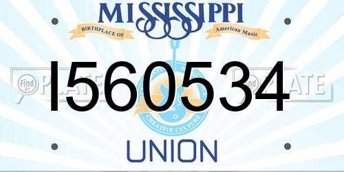 I560534 Mississippi License Plate