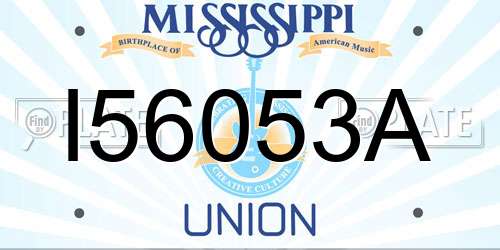 I56053A Mississippi License Plate